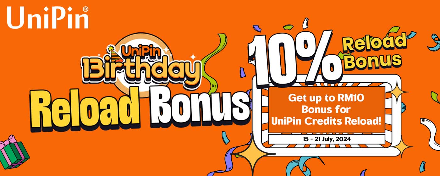 Celebrate UniPin’s 13th Birthday With UniPin Credits 10% Reload Bonus! (MY)